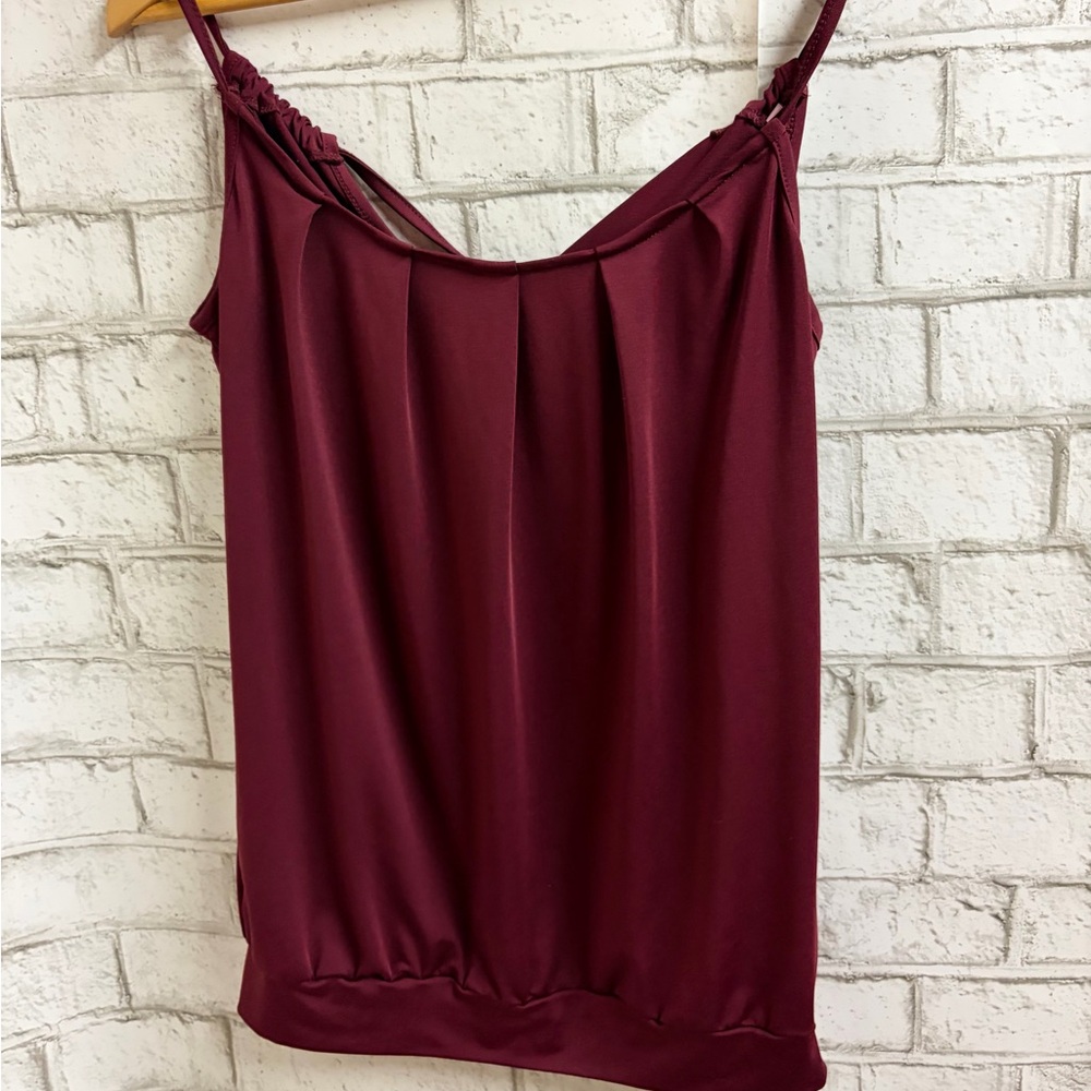 Set of 2 Cami Tank Tops - Burgundy & Black